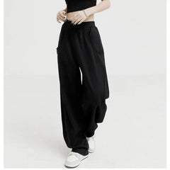 Solid Color Loose Wide Leg Sweatpants