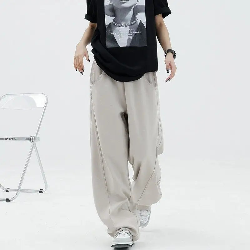 Solid Color Loose Wide Leg Sweatpants