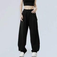 Solid Color Loose Wide Leg Sweatpants