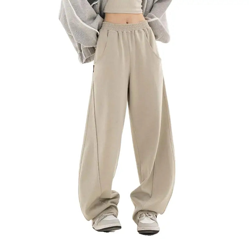 Solid Color Loose Wide Leg Sweatpants