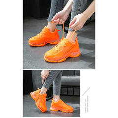 Solid Color Mesh Platform Shoes