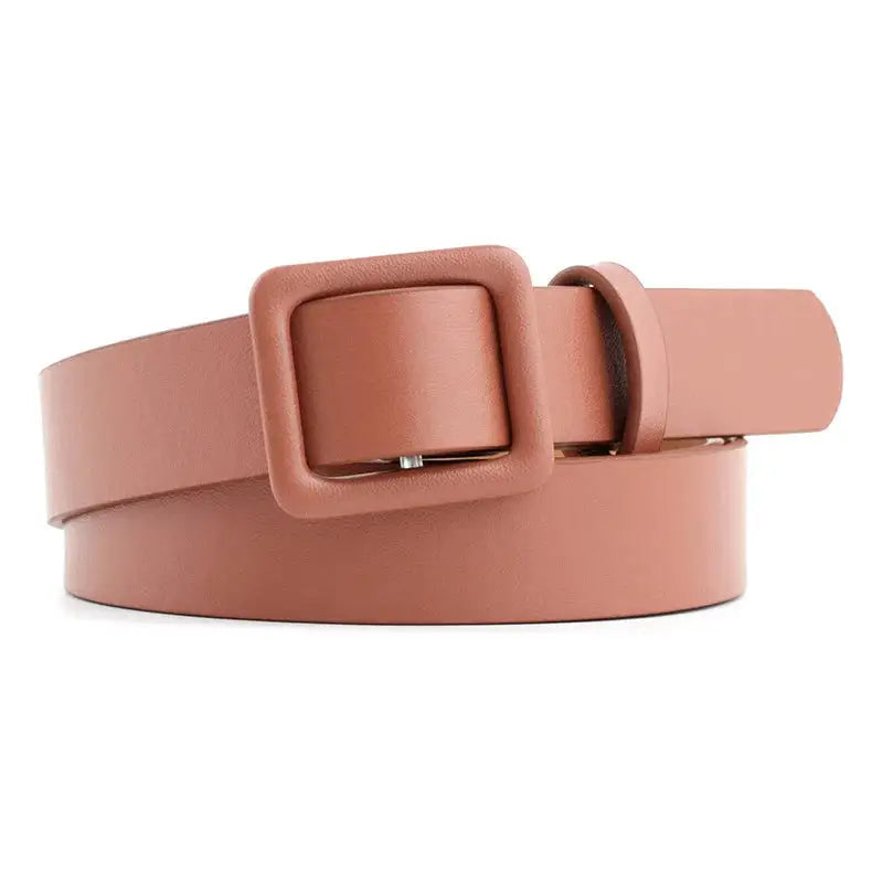 Solid Color No Hole Waist Belt for Everyday Wear Beige