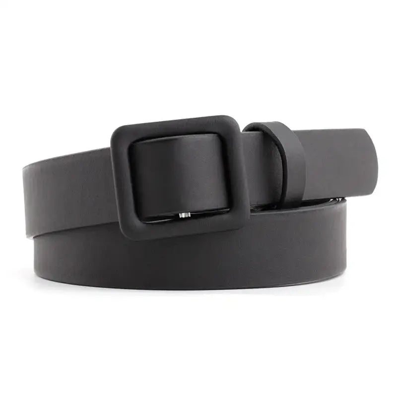 Solid Color No Hole Waist Belt for Everyday Wear Black
