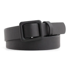 Solid Color No Hole Waist Belt for Everyday Wear Black