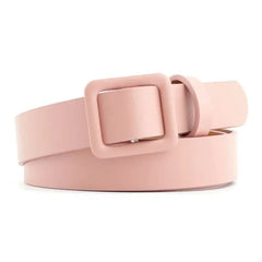 Solid Color No Hole Waist Belt for Everyday Wear Pink