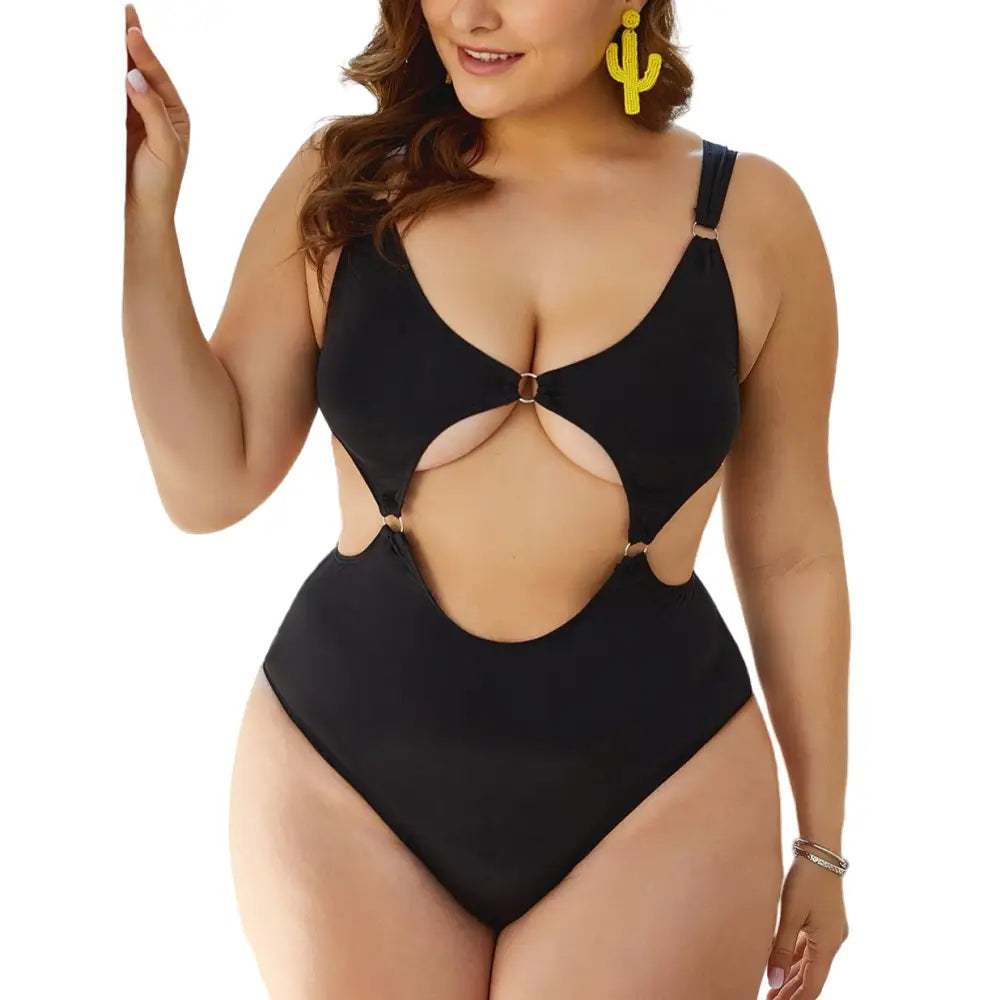 Solid Color One-Piece Swimsuit