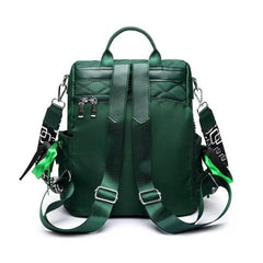 Solid Color Plaid Stitching School Backpack
