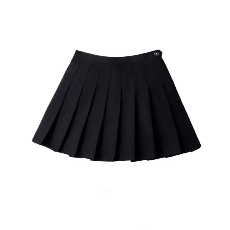 Solid Color Plaid Zipper High Waist Short Skirt