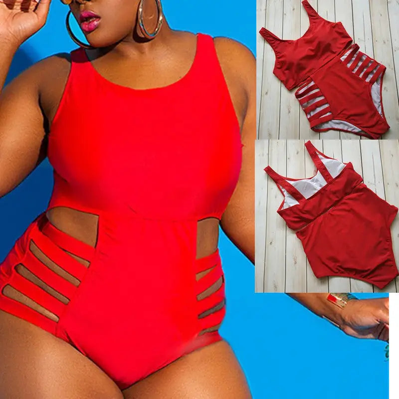 Solid Color Plus Size Swimsuits