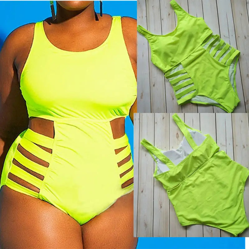 Solid Color Plus Size Swimsuits