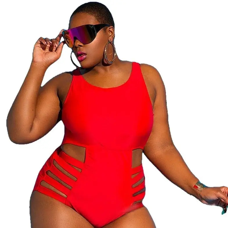 Solid Color Plus Size Swimsuits