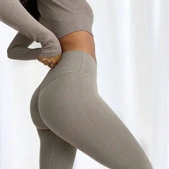 Solid Color Polyester Leggings Pants
