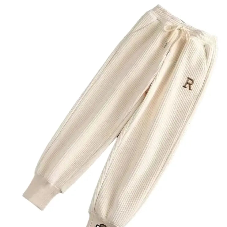 Solid Color Printing Jogger Pants