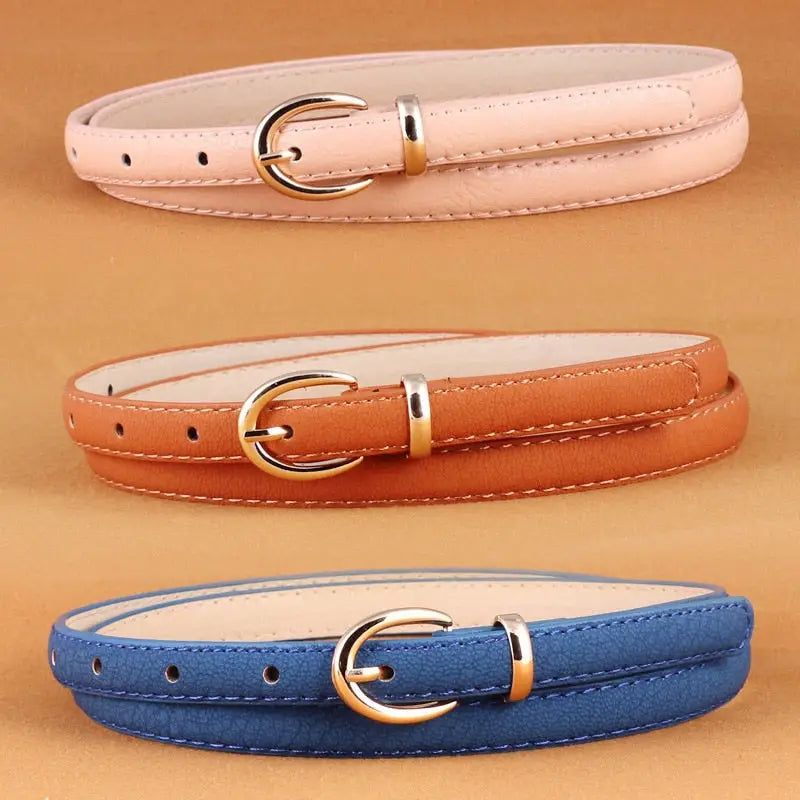 Solid Color PU Leather Belt