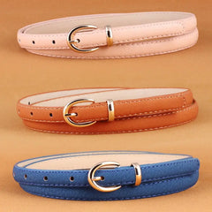 Solid Color PU Leather Belt