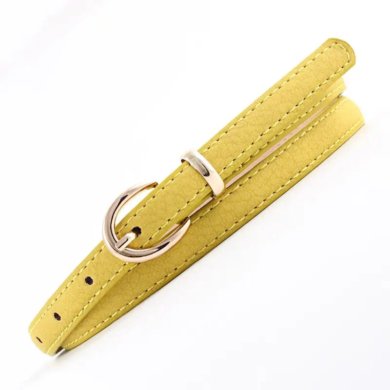 Solid Color PU Leather Belt