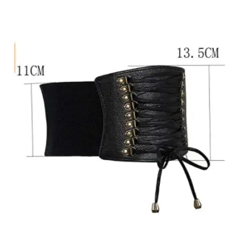 Solid Color PU Leather High Waist Belt Wide