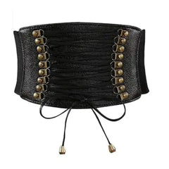 Solid Color PU Leather High Waist Belt Wide