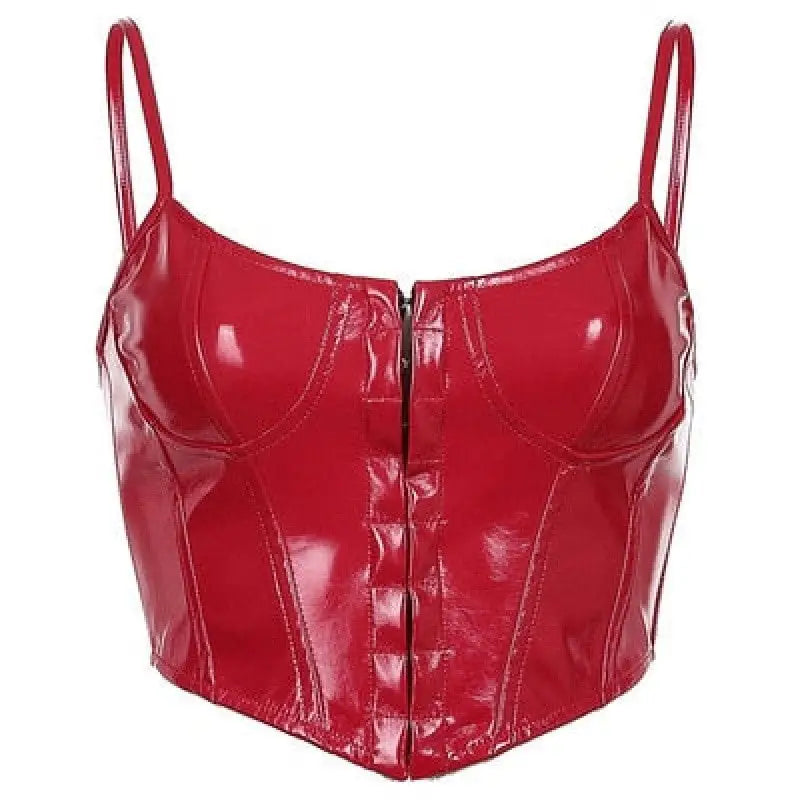 Solid Color PU Vegan Leather Corset