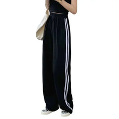 Solid Color SIde Line High Waist Sweatpants