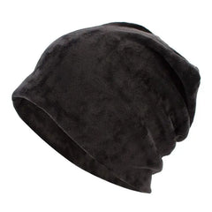 Solid Color Velvet Beanies - Black - Beanie