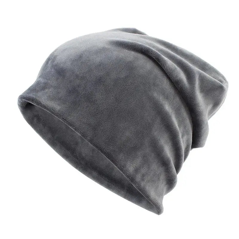 Solid Color Velvet Beanies - Dark Grey - Beanie