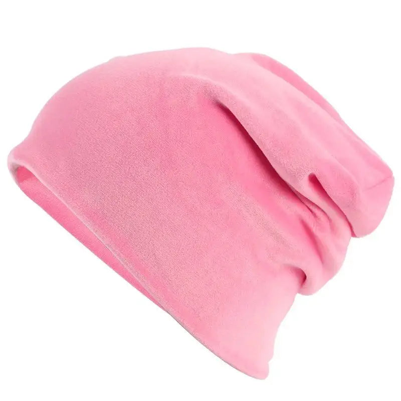 Solid Color Velvet Beanies - Pink - Beanie