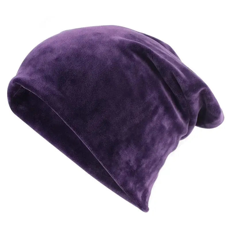 Solid Color Velvet Beanies - Purple - Beanie