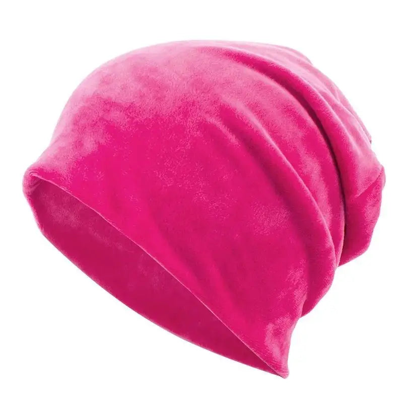 Solid Color Velvet Beanies - Rose - Beanie