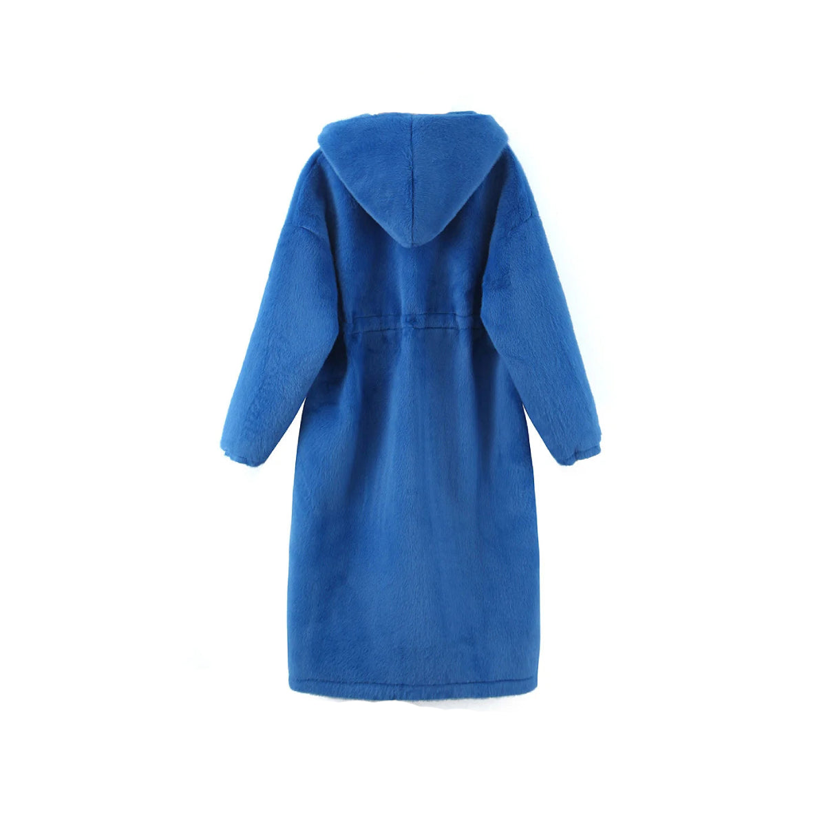 Solid Color Warm Thick Fluffy Faux Fur Long Oversized Coat