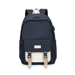 Solid Contrast Color Backpack