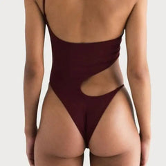 Solid One Piece Hollow Out Monokini