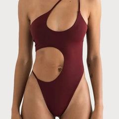 Solid One Piece Hollow Out Monokini