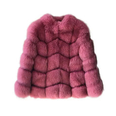 Solid Shaggy Fluffy Faux Fur Warm Jacket