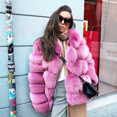 Solid Shaggy Fluffy Faux Fur Warm Jacket