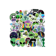 Aesthetic Spaceship Rainbow Alien UFO Astronaut Stickers