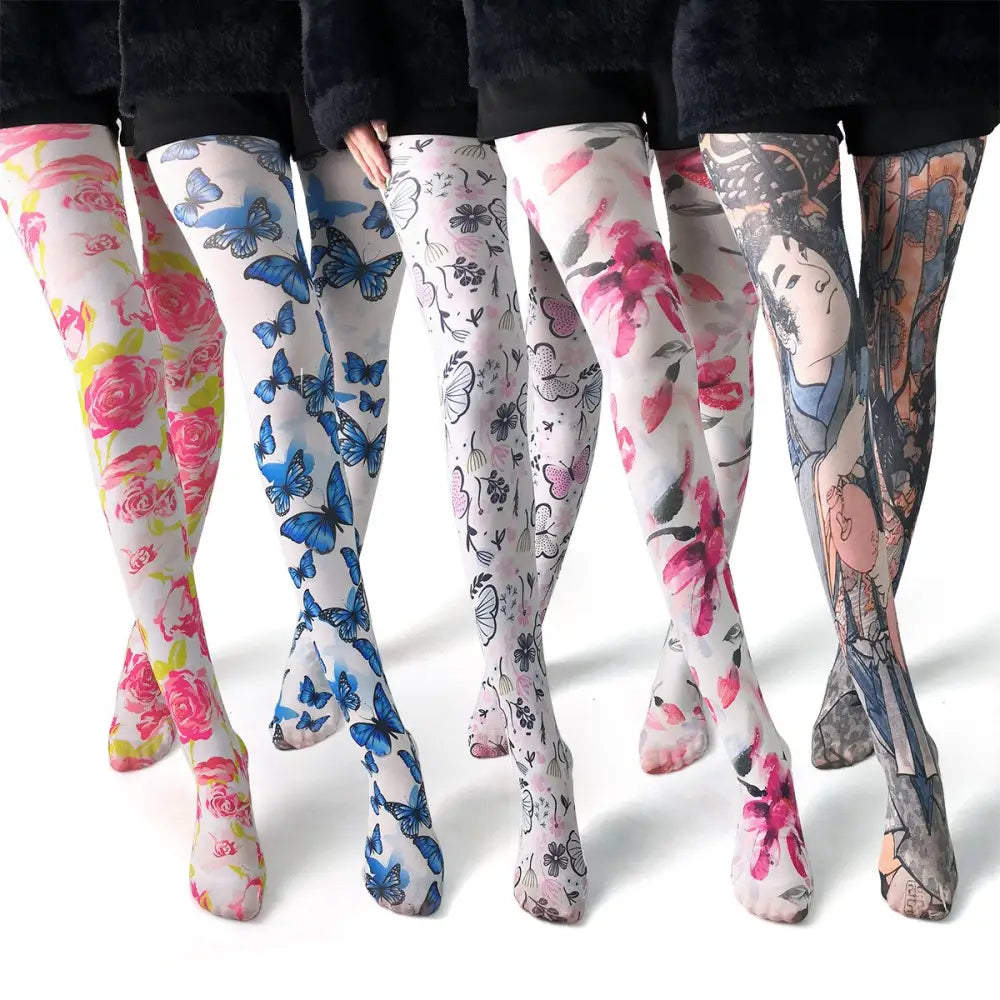 Spandex Nylon Multiple Designe Print Tights