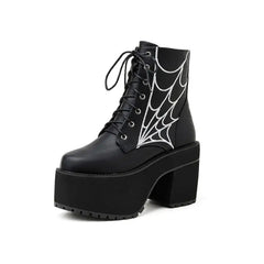 Spider Web Ankle Boots