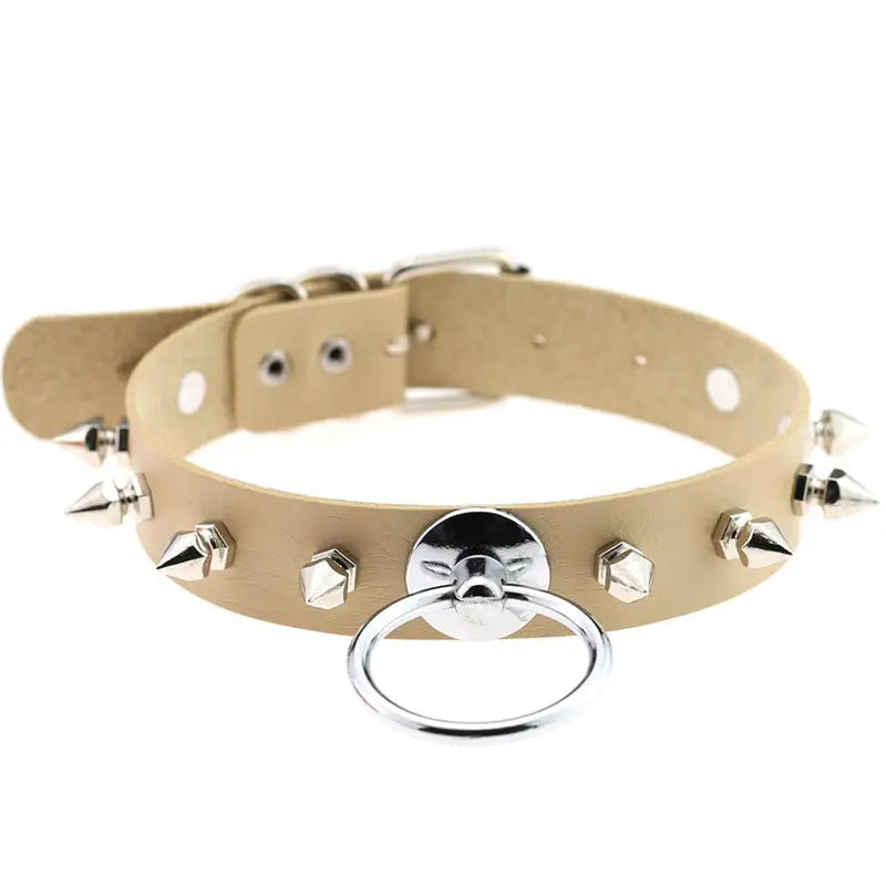 Spike Choker Metal O-round Collar