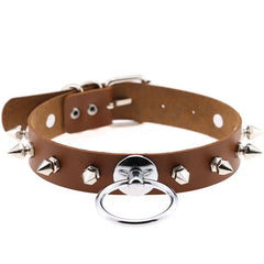 Spike Choker Metal O-round Collar