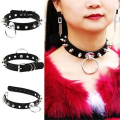 Spike Choker Metal O-round Collar