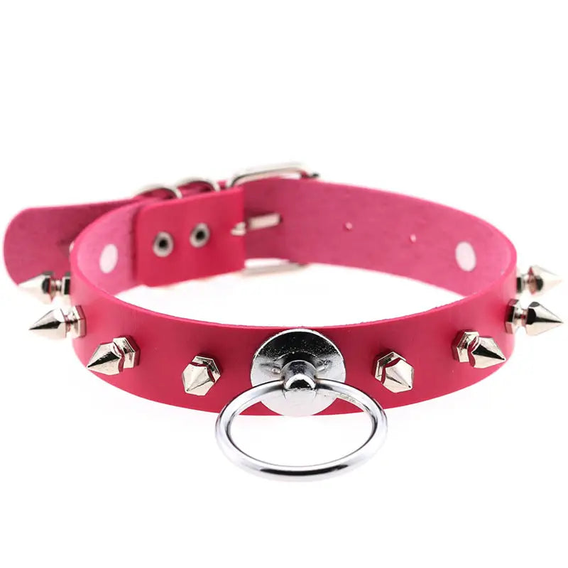 Spike Choker Metal O-round Collar