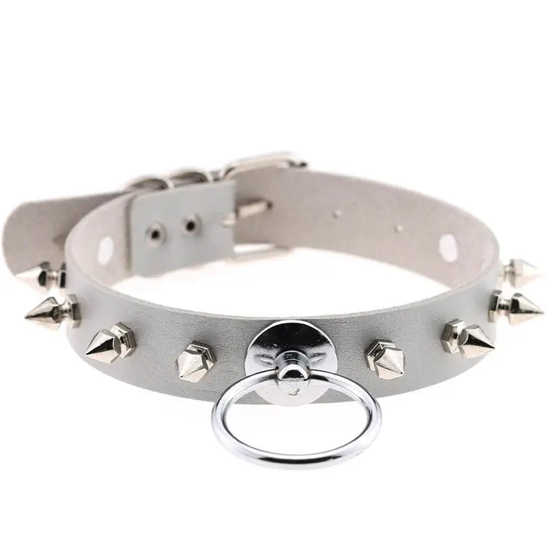 Spike Choker Metal O-round Collar