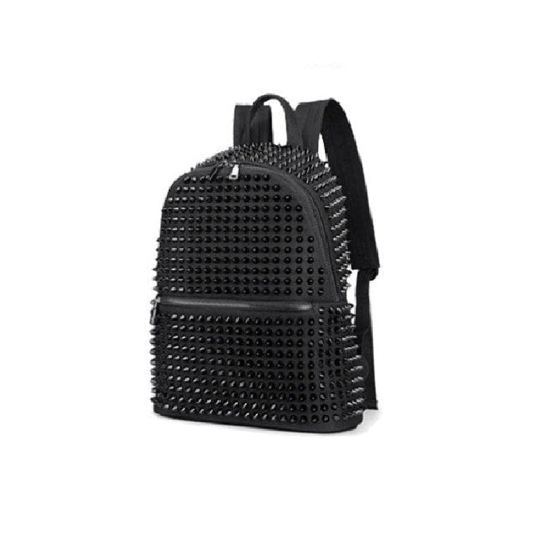 Spike Rivets Black Punk Style Backpack - One Size - Bag