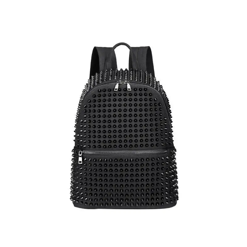 Spike Rivets Black Punk Style Backpack