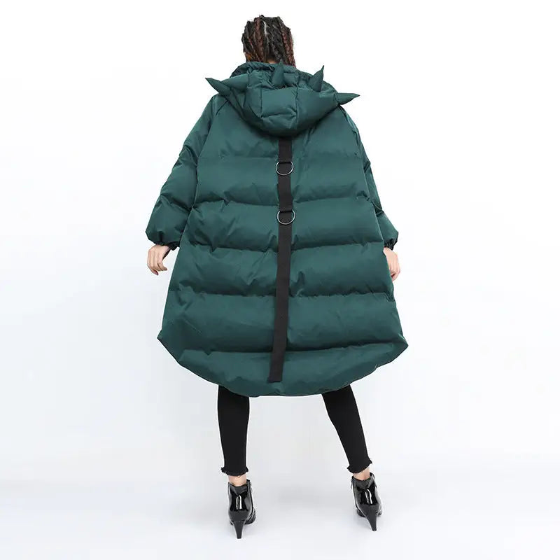 Spikes Hooded Oversize Winter Jacket