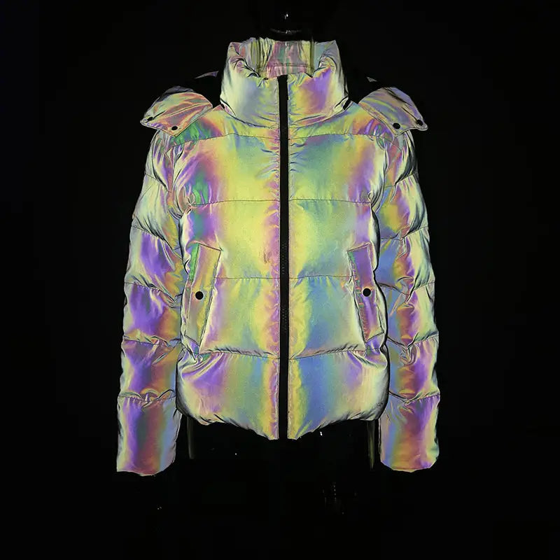 Spikes Reflective Hooded Winter Jacket