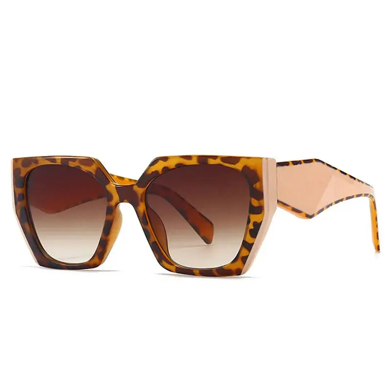 Square Gradient Sunglasses - Leopard