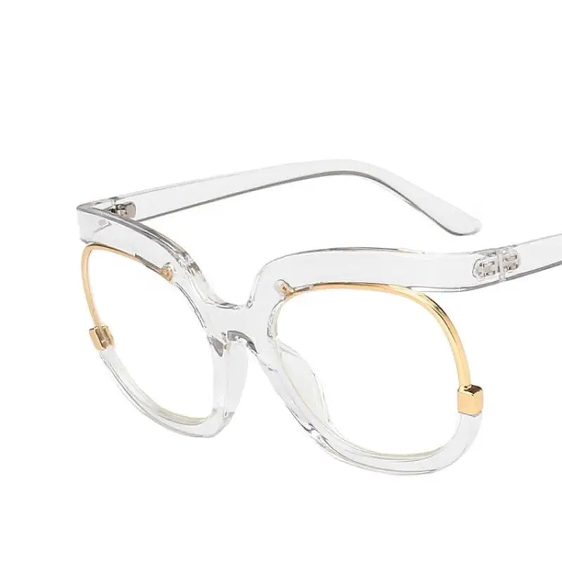 Square Half Frame Glasses - Gray / One Size