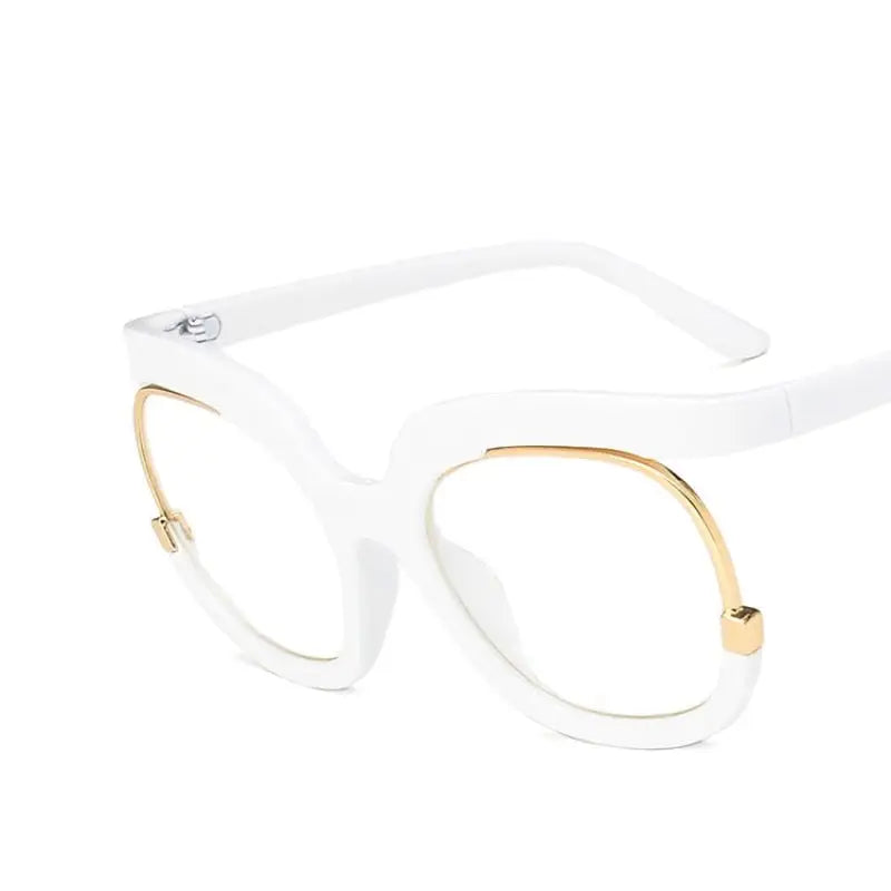 Square Half Frame Glasses - White / One Size